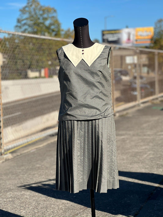 1950's Green Gingham Dress